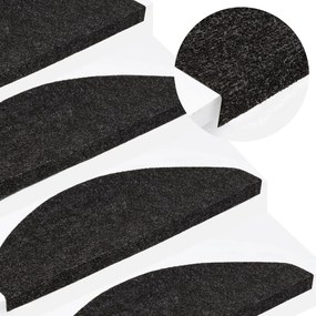 vidaXL Covorașe scări autoadezive, 15 buc., antracit, 65x22,5x3,5 cm