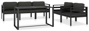 vidaXL Set mobilier de grădină cu perne, 6 piese, antracit, aluminiu