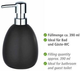 Dozator din ceramică pentru săpun Wenko Polaris, negru mat