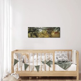Tablou cu răsărit de soare (cu ceas) (90x30 cm)