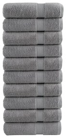 vidaXL Prosoape de baie premium SOLUND 10 buc gri 100x150cm 600gsm