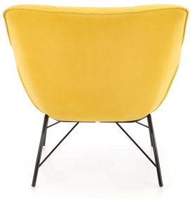 Fotoliu Belton velvet galben H78 cm