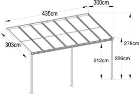 Pergola ALU Avenberg AVESTA BW7 - 4 x 3 m