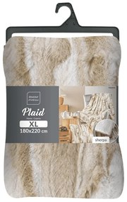 Pătură bej din blană artificială 180x220 cm Cheyenne – douceur d'intérieur