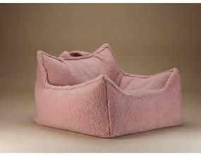 Fotoliu puf pentru copii roz cu tapițerie din țesătură bouclé Chair – Wigiwama