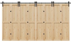 vidaXL Set feronerie pentru uși glisante, negru, 400 cm, oțel