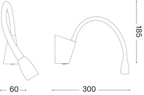 Ideal Lux - Lampă flexibilă LED GOOSE LED/3W/230V CRI 90 negru