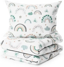 Lenjerie de pat din bumbac pentru patut RAINUBI alb Dimensiunile lenjeriei: 45 x 65 cm | 90 x 135 cm