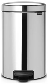 Cos de gunoi cu pedala Brabantia NewIcon 649025, 12 l, Inchidere lina, Baza antiderapanta, Inox
