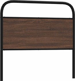 vidaXL Tăblie de pat de schimb, stejar maro, 90 cm, lemn prelucrat și oțel