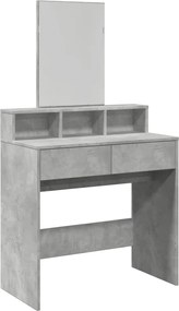 vidaXL Masă de toaletă cu oglindă, gri beton, 80x41x144,5 cm