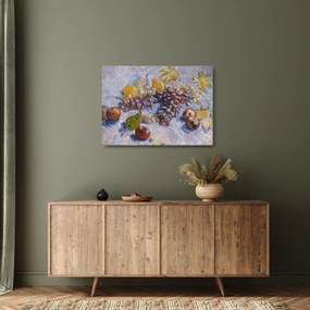 Tablou pe sticlă - Vincent van Gogh, Grapes, Lemons, Pears, and Apples, reproducere (70x50 cm)