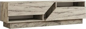 Comoda TV KOZA, bej cu efect de marmura, PAL melaminat, 160x40x45 cm