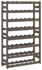 vidaXL Suport sticle de vin, 56 sticle, gri, lemn masiv de pin
