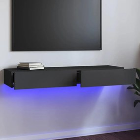 832865 vidaXL Comodă TV cu lumini LED, gri deschis, 120x35x15,5 cm