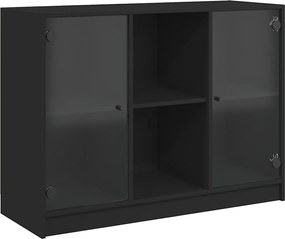 vidaXL Servantă, negru, 102x37x75,5 cm, lemn prelucrat