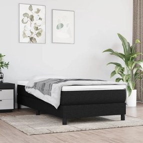 Saltea de pat cu arcuri, negru, 90x190x20 cm, textil Negru, 90 x 190 cm