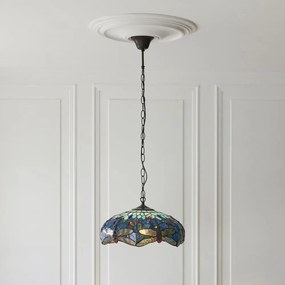 Endon 112195 - Lustră pe lanț Tiffany DRAGONFLY 1xE27/60W/230V Ø 41 cm