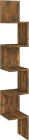 vidaXL Raft perete de colț stejar afumat 20x20x127,5 cm lemn compozit