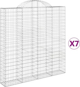 vidaXL Coșuri gabion arcuite 7 buc. 200x30x200/220 cm fier galvanizat