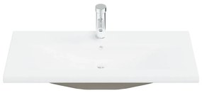 Chiuveta incorporata cu robinet, alb, 91x39x18 cm, ceramica 91 x 39 x 18 cm
