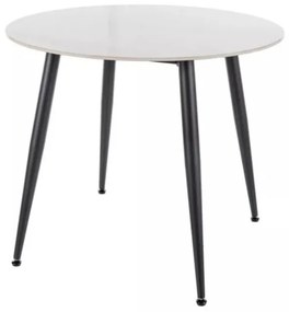 Masa rotunda de dining RION 90 cm cu blat din ceramica, marmura alba