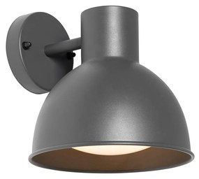 Aplică de perete exterioară industrială gri închis rotundă IP44 - Natas