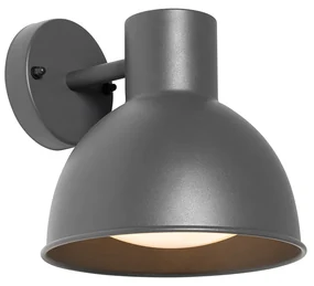 Aplică de perete exterioară industrială gri închis rotundă IP44 - Natas