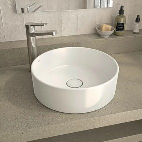 Lavoar pe blat Gala Hera finisaj alb lucios 36 cm forma rotunda