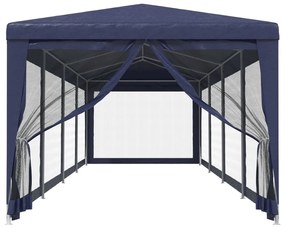 Cort de petrecere cu 10 pereti din plasa, albastru, 3x12 m HDPE Albastru, 3 x 12 m