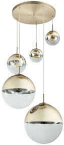 Lustra moderna cu 5 pendule VARUS alama/auriu 15855-5 GL
