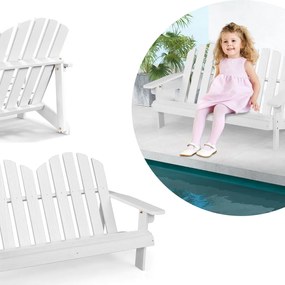 Scaun Adirondack pentru 2 copii, alb