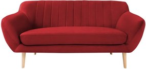 Canapea cu tapițerie din catifea Mazzini Sofas Sardaigne, 158 cm, roșu