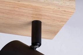 Plafoniera lemn stil nordic cu 3 spoturi Toras