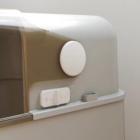 Litieră pentru Pisici PawHut XXL din Oțel Inoxidabil cu Capac Rabatabil la 90° Gri | Aosom Romania