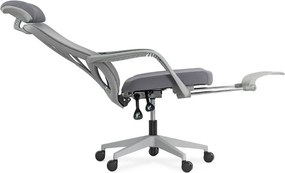 Scaun ergonomic SYYT 9512 gri, spătar rabatabil și suport picioare