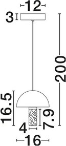 Pendul decorativ LED 2700K DORIN negru