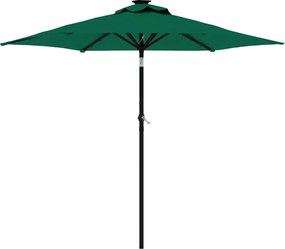 vidaXL Umbrelă soare de grădină stâlp din oțel/LED verde 225x225x212cm