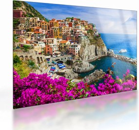 Tablou pe sticlă - Satul italian Manarola (70x50 cm)