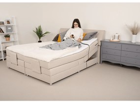 Pat electric reglabil, cu arcuri, bej, 180x200, GERONA