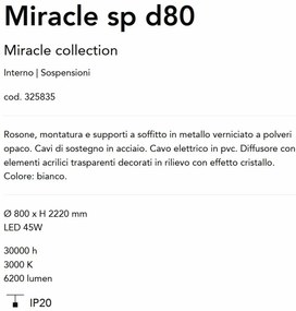 Lustra LED suspendata design elegant Miracle sp d80