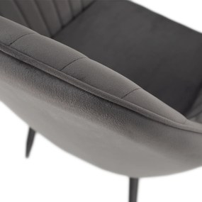 Fotoliu de design, ţesătură catifea gri, ZIRKON
