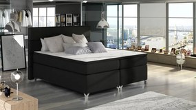 Pat tapitat boxspring, cu spatiu pentru depozitare, 180X200 cm, Amadeo 1, Eltap (Culoare: Bej Pepit)