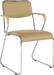 Scaun DERYA, maro, piele ecologica/metal, 53x57x79 cm
