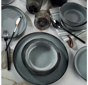 Set de masă 24 piese, porțelan, albastru