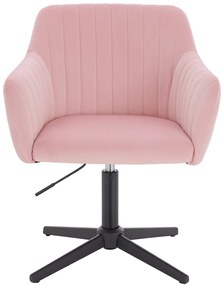 HR190CROSS Scaun Roz Pudra din Catifea cu Bază Neagră
