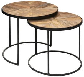 Set de masute de cafea Basile, blaturi din lemn