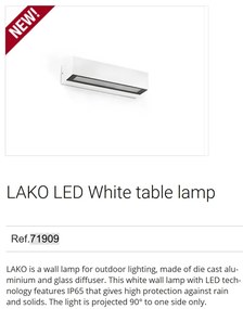 Aplica LED de exterior ambientala design modern IP65 LAKO alba