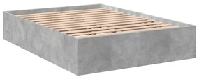 3281031 vidaXL Cadru de pat, gri beton, 140x190 cm, lemn prelucrat