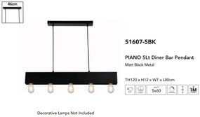 Lustra suspendata pentru bar sau masa cu 5 surse de lumina Piano